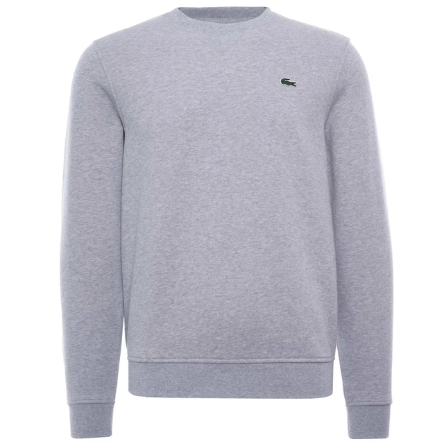 Mens Sweatshirt Lacoste Grey Pullover Round Neck With Logo - Size XL