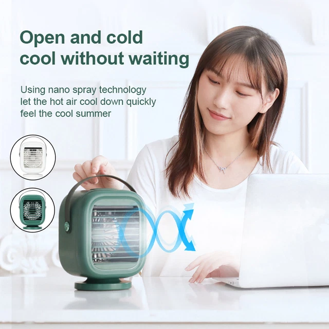 Rotatable Water-Cooled Fan Portable Desk Air Conditioner  Fan When Going Out