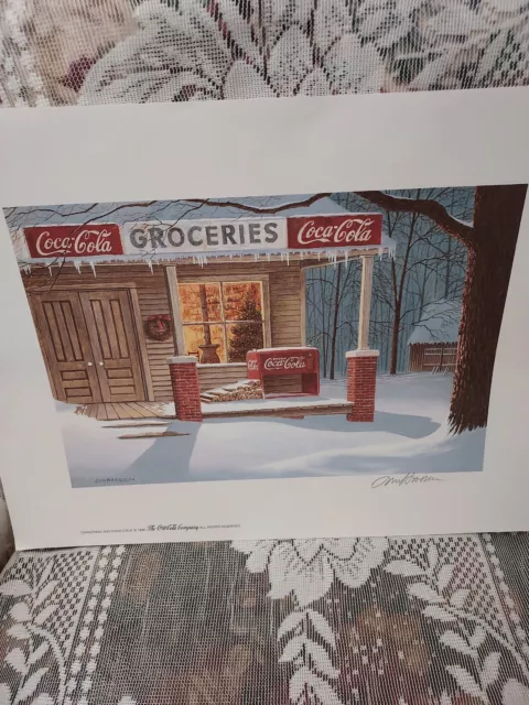 Jim Harrison "Christmas and Coca-Cola 1996"  Unframed 16 x 12