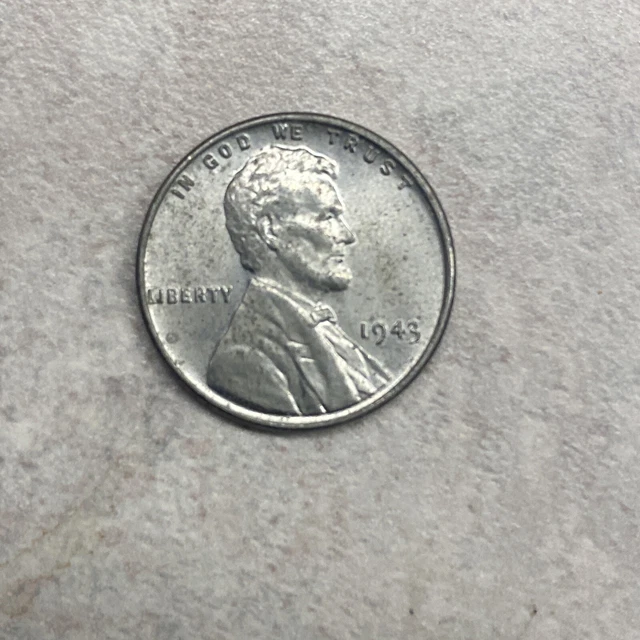 1943 LINCOLN PENNY /  Wheat One Cent /Steel Wartime Penny / Vintage