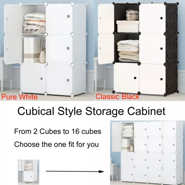 DIY 4/8/9/12 Cube Storage Kid Cabinet Wardrobe Toy Book Rack Book Shelve RBM