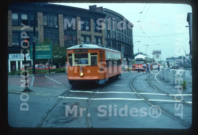 Original Slide Streetcar / Tram  Boston Elevated Car 5734 & MBTA PCC In 1979