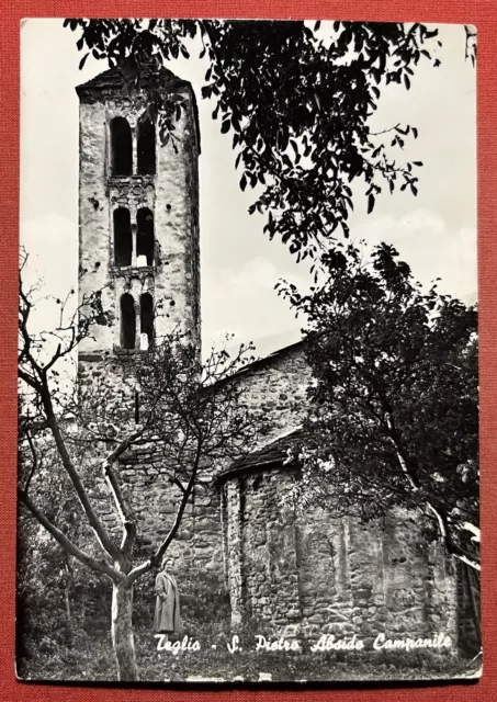 Cartolina - Teglio ( Sondrio ) - S. Pietro Abside Campanile - 1962