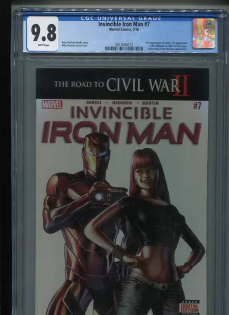Invincible Iron Man #7 (2016) CGC 9.8 [WHITE] 1st Riri Williams IRONHEART!