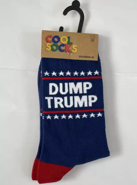 Dump Trump Election 2024 Print Large Cool Socks Novelty Crew Socks Size 8-12