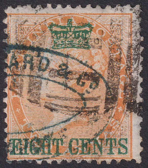 Malaya Straits Settlements 1867 QV Surch India 8c on 2a Yellow Used SG6 cat £42