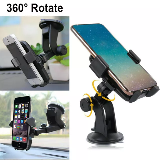 360 Rotate Car Windshield Phone Holder Bracket Suction Cup Dash Board Mount Dock