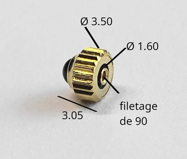 Couronne De Remontoir De Montre Boule Chromée - Neuf Sans étiquettes - Pièce Générique