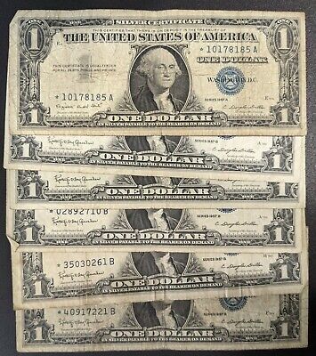 *Star Note* $1 One Dollar Silver Certificate Well Circulated Condition 2