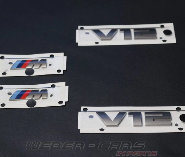 8072626 Lettering V12 8068584 M Emblem Logo New OEM BMW 7er G12 LCI M 760i V12