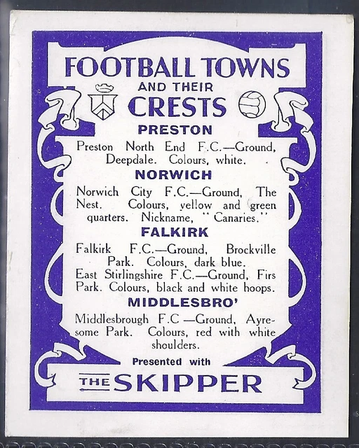 Thomson (Dc) - Fussballstädte 1931 - #20 - Preston Norwich Falkirk Middlesbrough 2
