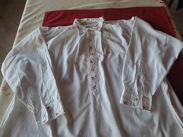 Chemise de nuit à bretelles sous robe ancienne T40 french antique - Vêtements