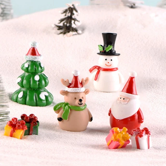 Micro Landscape Santa Claus Xmas Tree Christmas Figurines Miniature Snowman
