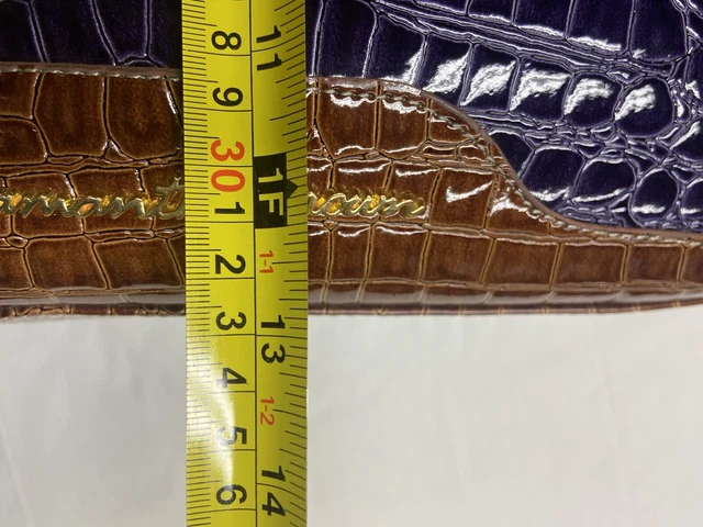 Samantha Brown Travel Bag Weekend Purple Carry On Croc Embossed 9