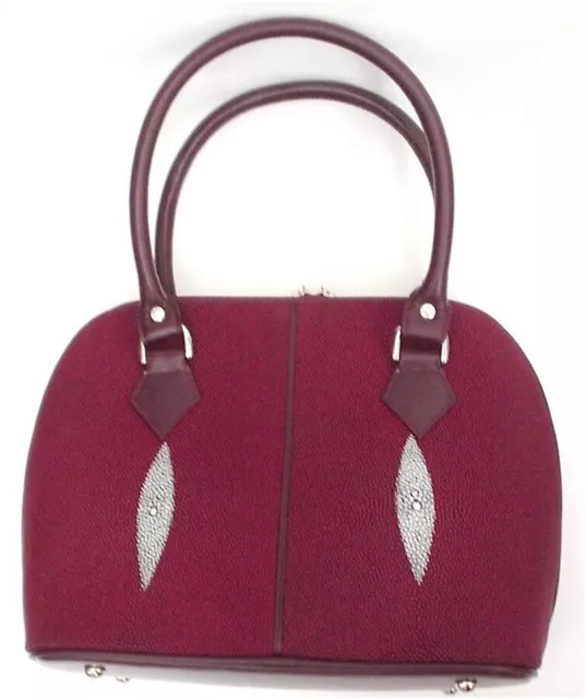 Black Stingray Handbag, Red Stingray Tote Bag, Stingray Leather Large Handbag