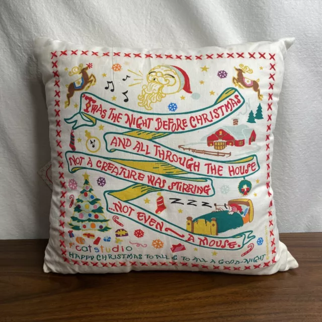 Rara almohada de Navidad Cat Studio ""Era la noche anterior *Manchas leer descripción*
