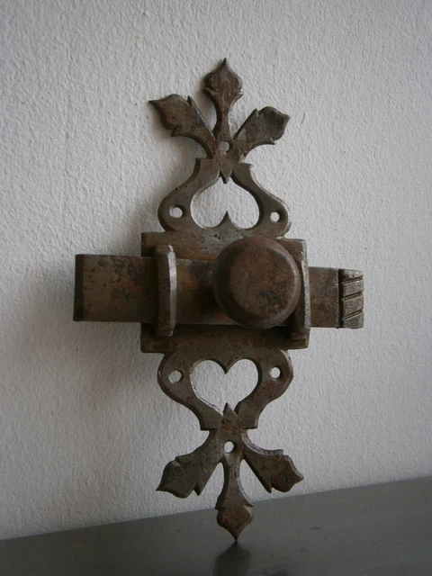 Latch Verrou Antique Wrought Iron 18° S Deco Home Door Keyhole Catch No ° 2