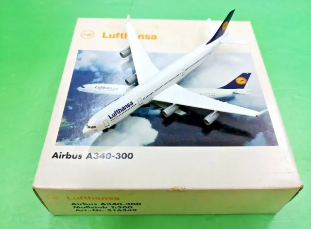 Herpa Wings 1:500 516549 Lufthansa Airbus A340-300 - Metal Aircraft Model