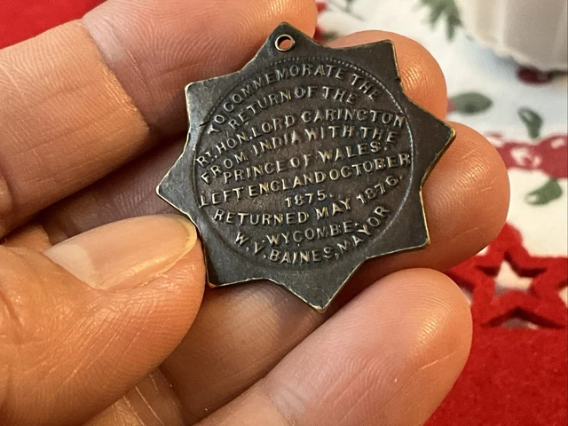 MEDAL TO COMMEMORATIVE The Return Of Lord Carington From India 1876 ...