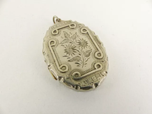 Sterling Silver Locket Ornate Antique Victorian Large 46mm with Gift Box