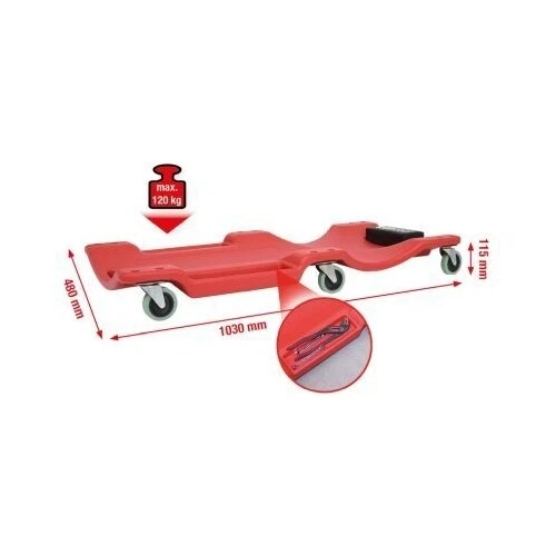 KS TOOLS lettino da officina lettino mobile, L1030xB480xH115 mm