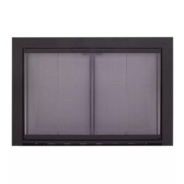 Pleasant Hearth SL-4013 Linear Aluminum Fireplace Glass Door 36" - Black