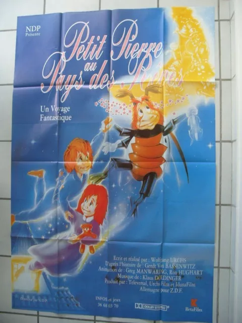 AFFICHE FILM N°32 - PETIT PIERRE AU PAYS DES REVES - DE 1990 PLIEE 120 x 160 CM