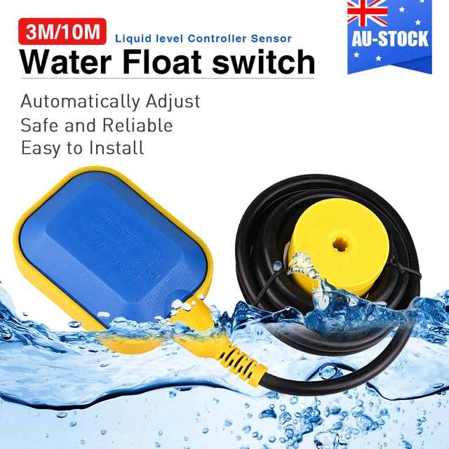 LIQUID FLUID WATER Level Float Switch Sump Tank Controller Sensor & 3m ...