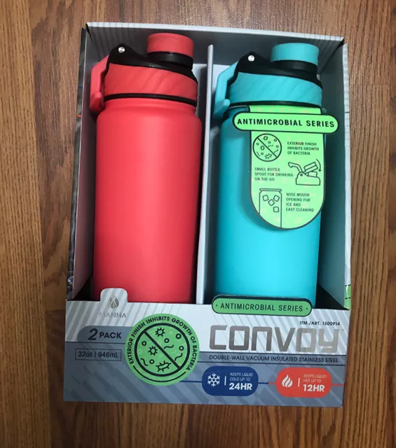 Manna Double-Wall Vacuum Insulated Stainless Steel Convoy 32oz Water Bottle