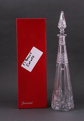 New Old Stock Baccarat 17" Crystal Elbeuf Decanter / Carafe - Orig Box