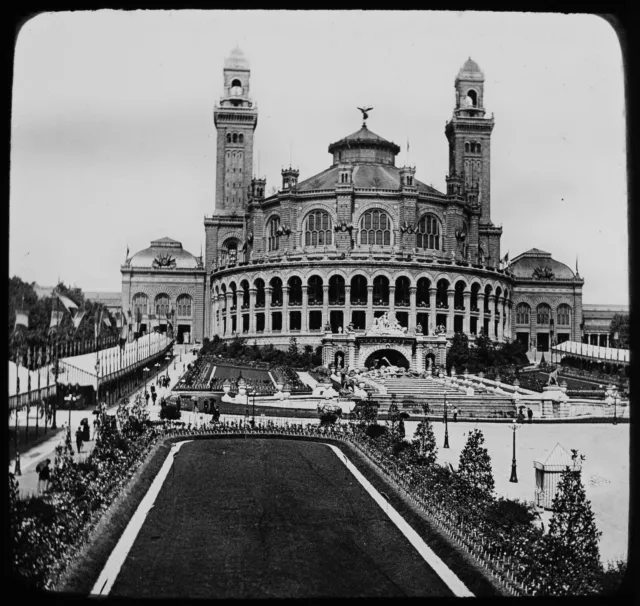 Magic Lantern Slide THE TROCADERO PALACE DURING THE 1889 PARIS EXPOSITION PHOTO