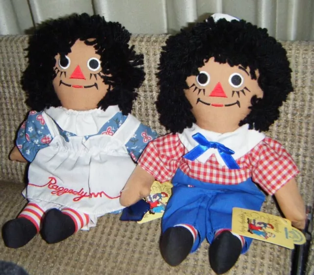 SET OF AFRICAN AMERICAN RAGGEDY ANN & ANDY DOLLS Applause Johnny Gruelle 12" MWT