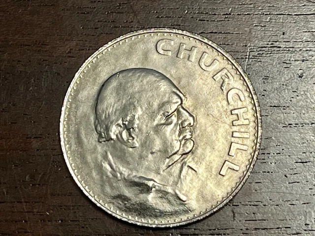 1965 Elizabeth Ii Dei Gratia Regina F.d Churchill Coin