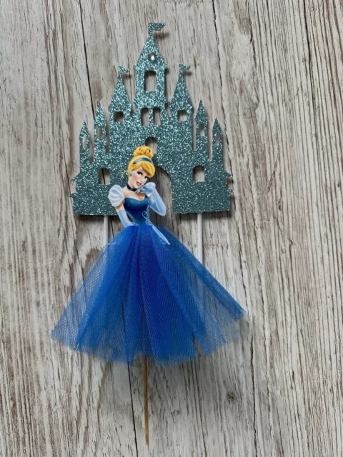 Princess Cinderella And Castle Topper For Girl Birthday Cake Decorations