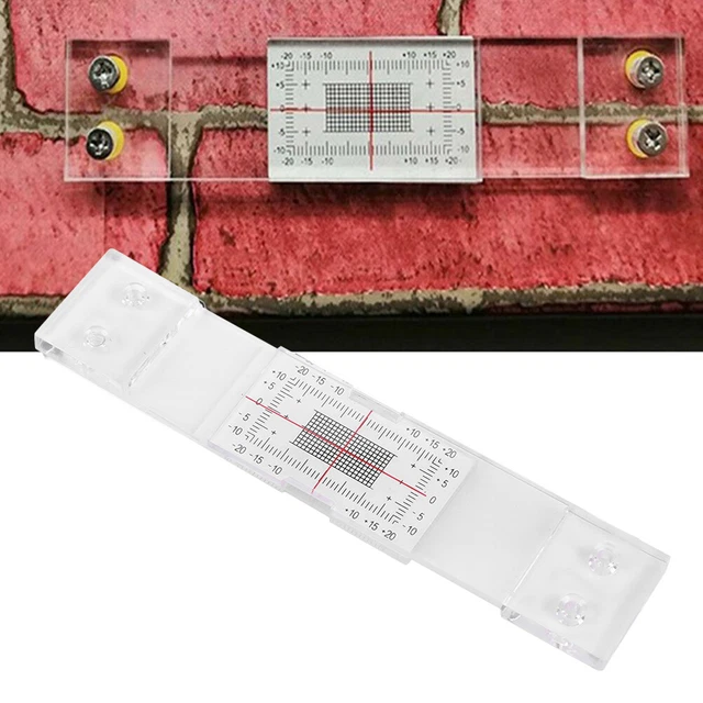Kit Monitoraggio Crepe Per Muri - 4 Fessurimetri Professionali Con Griglia Di Precisione Per Pareti E Superfici Piane - Foto 7