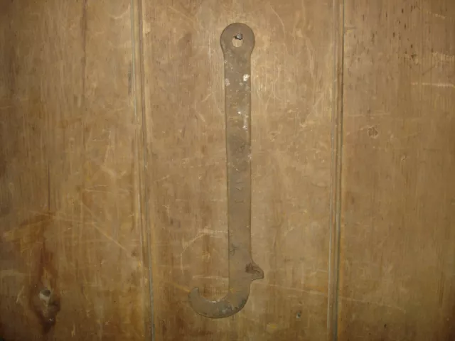 19th C OLD ORIGINAL EARLY WROUGHT IRON RARE BARN HOOK FARM TOOL VINTAGE ANTIQUE
