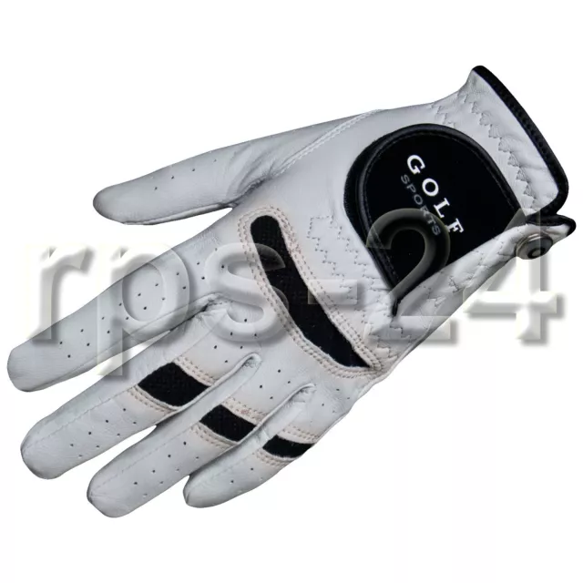 Damen Golfhandschuh Golf Handschuh links Rechtshänder Leder weiss Gr. M