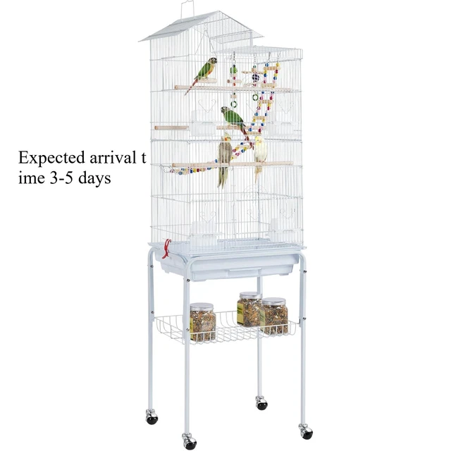 Cage Rana ROOF TOP BUDGIE Cage Bird Cage with Stand Rolling Metal Parrot Cage £77 ...