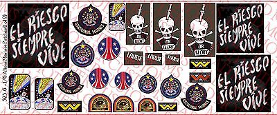 Waterslide Decals Aliens Colonial Marines Patches 1/10 Scale Decals
