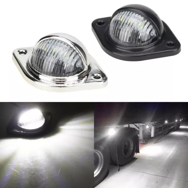 2x3-LED Universal Chrome License Plate Tag Light Lamp for Truck SUV Trailer Van