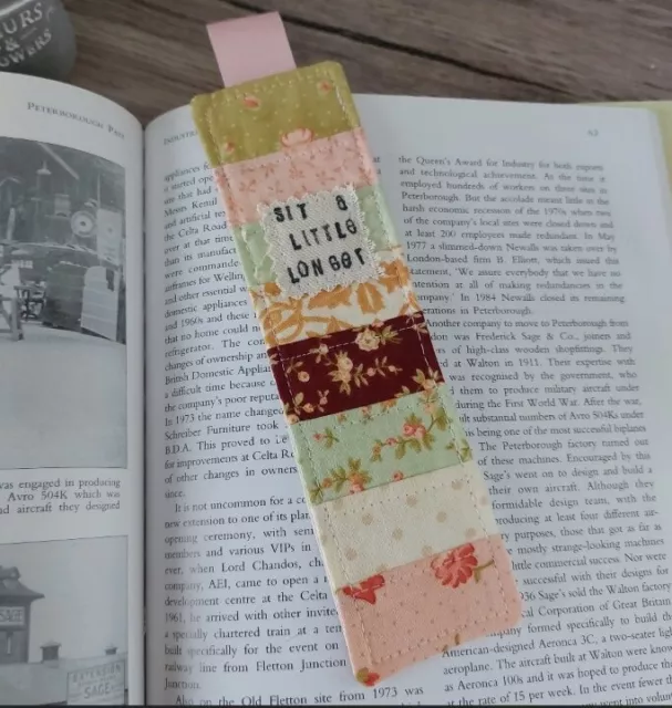 Patchwork Handmade Bookmark Sentiments Tilda Fabrics Pretty Gift Reader Books 3