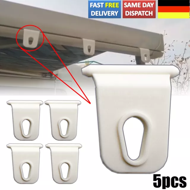 Weiß-Markisen Haken Set 5Stück Kederschiene Hangers Kit für Wohnwagen,Wohnmobil