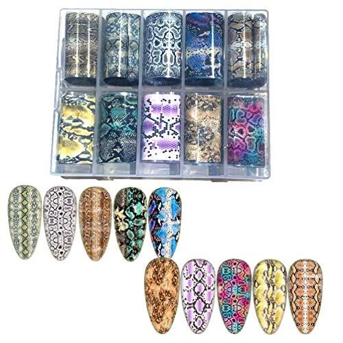 Calcomanías de uñas de serpiente hágalo usted mismo arte en uñas decoración 1 caja estampado de piel de serpiente diseño de uñas