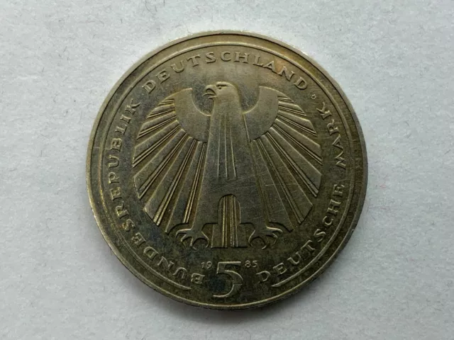 Coin 5 Dm 1985 150 Years Railway Condition As Seen In Photos