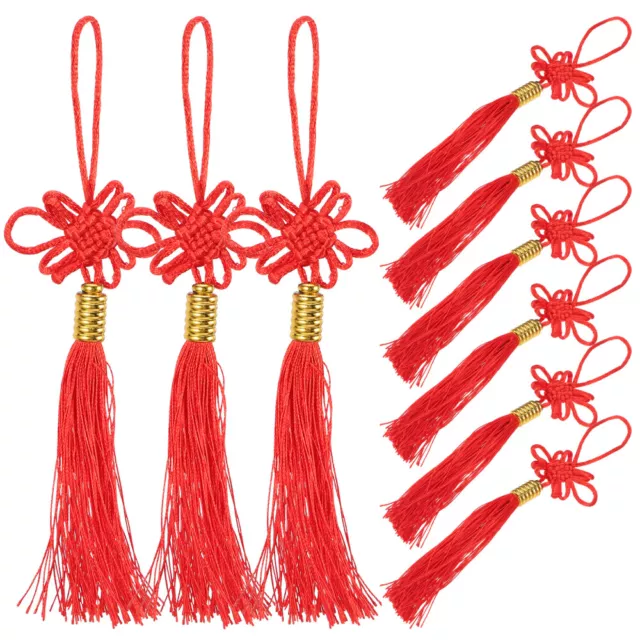 20 piezas de plástico rojo nudo chino borla decoración colgante conejo regalo