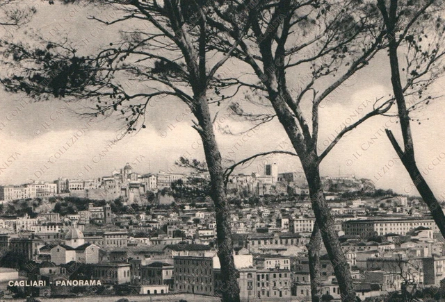 1956 CAGLIARI Panorama della città Sardegna Cartolina
