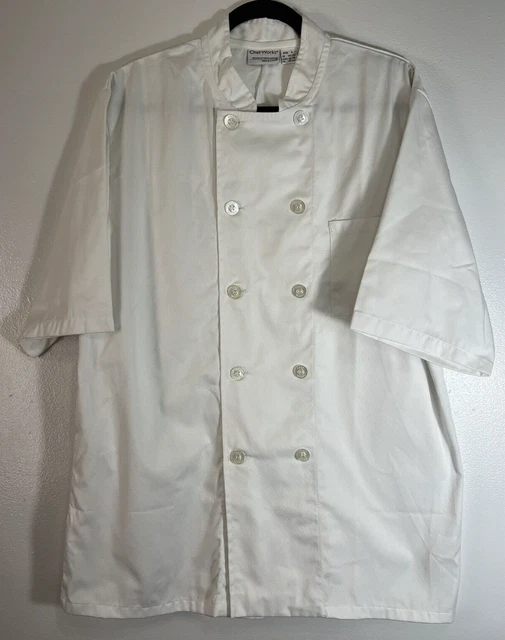Chef Works Double Breasted Chef Coat Shirt Size L White Chef Cooks Coat