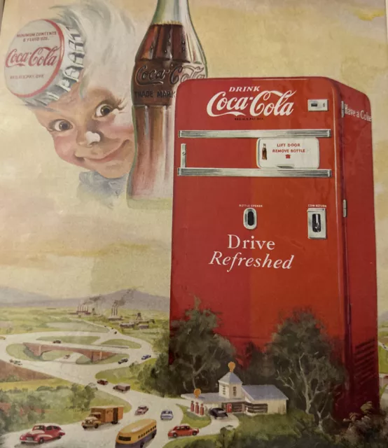 Vintage Coca Cola 1950 Magazine Page Ad/Sprite Boy, Coca-Cola Bottle Cap Hat