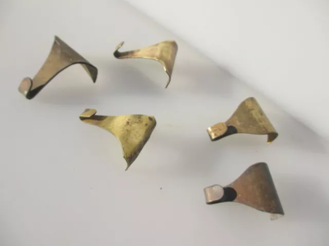 Vintage Brass Picture Rail Hook Moulding Hanging Hooks Gold Frame Old Mirror ODD