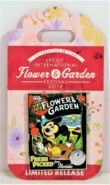 Disney Epcot Flower & Garden Festival 2018 Mickey & Pluto & Orange Bird 3-D Pin